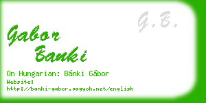 gabor banki business card